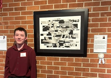 Alex Lorenz with art work